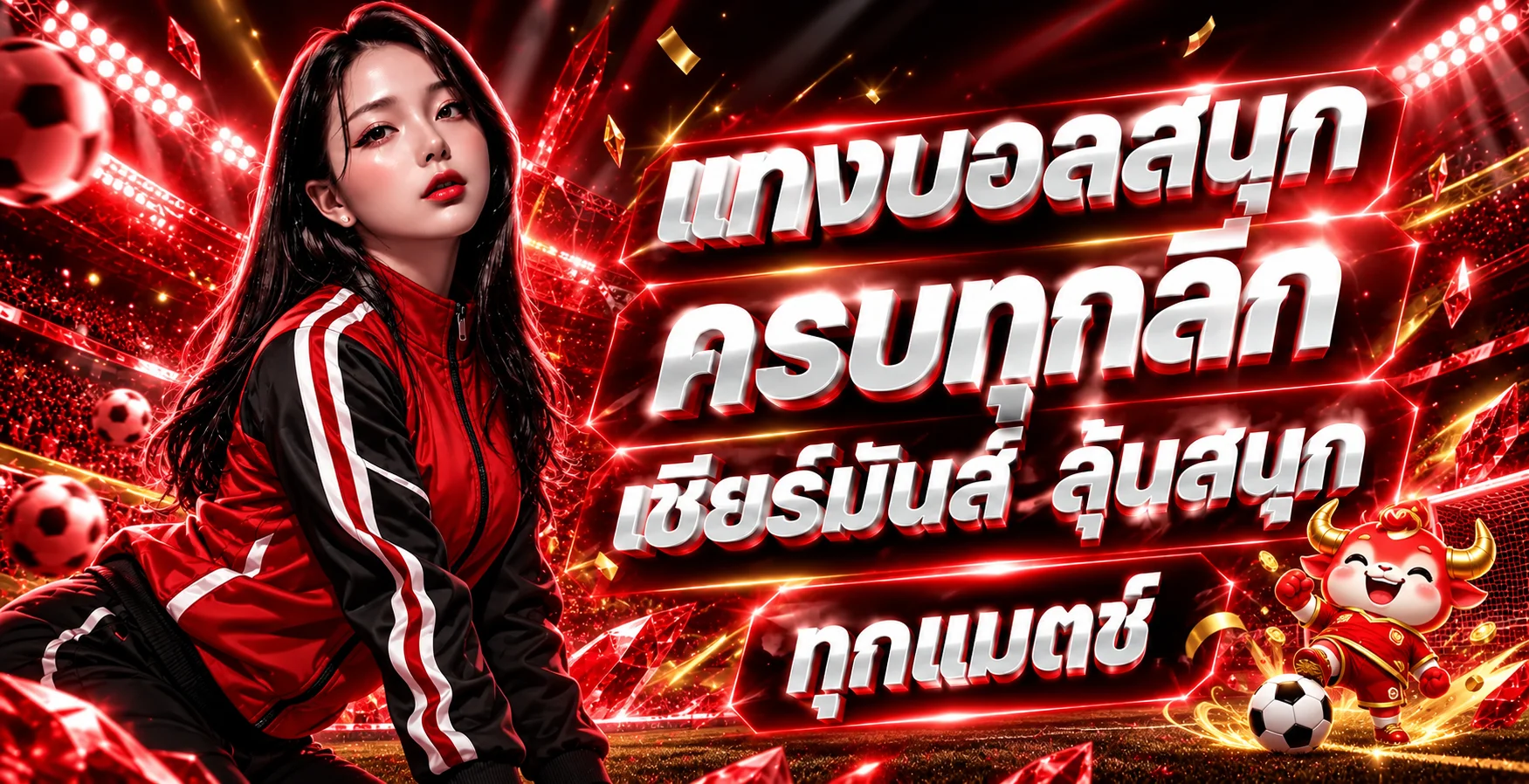 แบนเนอร์ผลบอลสด FOXSTAR พร้อมมาสคอตกีฬา