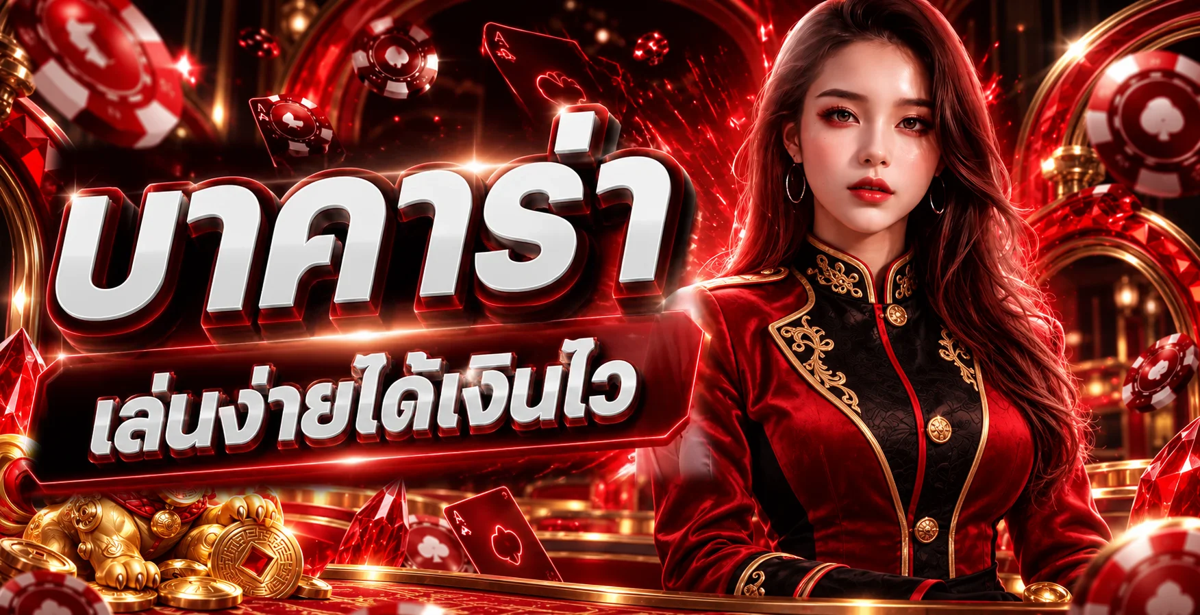แบนเนอร์บาคาร่าออนไลน์ FOXSTAR โทนแดงดำ